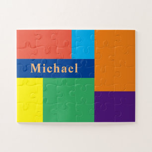 ColorBlocks mit Name, 11"x14" Oversized PC Puzzle