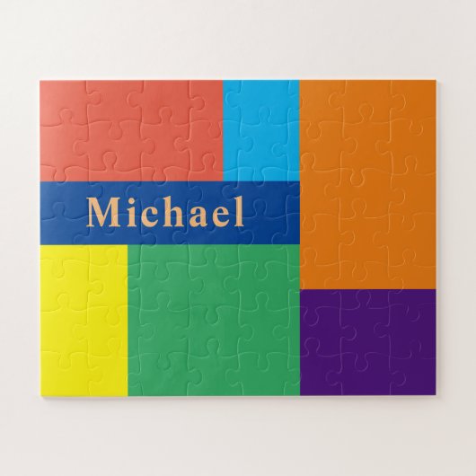 ColorBlocks mit Name, 16"x20" Überwogene Stk. Puzzle (Horizontal)