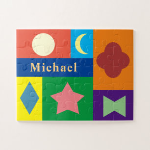 ColorBlocks & Shapes + Name, 11"x14" Übersichtstaf Puzzle