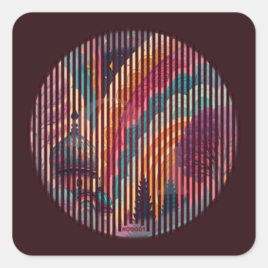 Colorburst Dome Sticker #0001 - Anpassbar (Vorderseite)