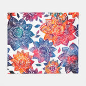 Colorburst Mandala Garden - Vibrant Boho Gift Fleecedecke (Vorderseite (Horizontal))