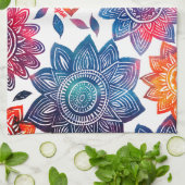 Colorburst Mandala Garden - Vibrant Boho Gift Geschirrtuch (Gefaltet)