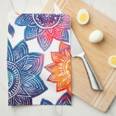 Colorburst Mandala Garden - Vibrant Boho Gift Geschirrtuch (Viertel Falte)