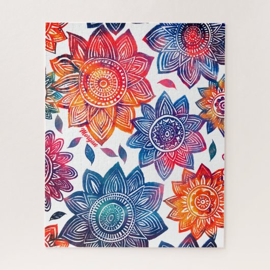 Colorburst Mandala Garden - Vibrant Boho Gift Puzzle (Vertikal)