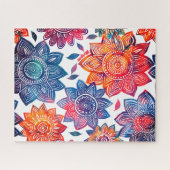 Colorburst Mandala Garden - Vibrant Boho Gift Puzzle (Horizontal)
