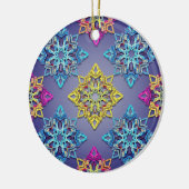 Colorburst Snowflakes — Modern Christmas Design Keramik Ornament (Links)