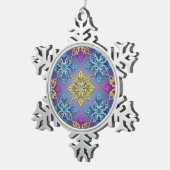 Colorburst Snowflakes — Modern Christmas Design Schneeflocken Zinn-Ornament (Rechts)