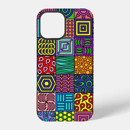 Colorbust Squares iPhone 12 Fall Hülle (Rückseite)