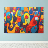 Colorcube 1 farbenfroher Kubismus Canvas Print Leinwanddruck (Insitu (Holzboden))