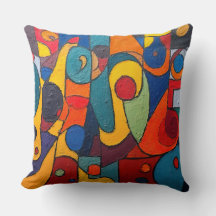 Colorcube 1 farbenfroher Kubismus Keuchkissen