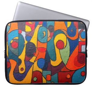 Colorcube 1 farbenfroher Kubismus - Laptop-Fall Laptopschutzhülle