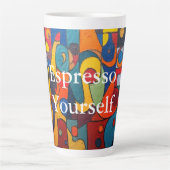 Colorcube 1 Farbenfroher Kubismus Latte Tasse (Vorderseite)