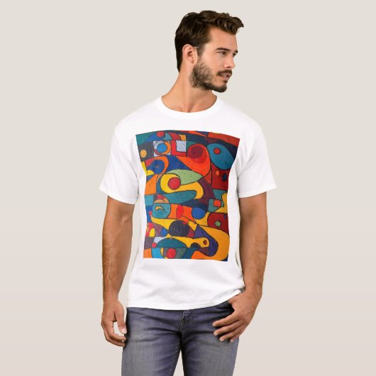 Colorcube 1 Farbiger Kubismus T-Shirt (Vorne ganz)
