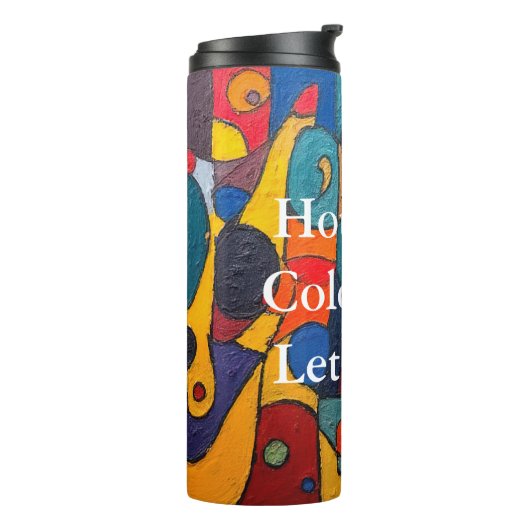 Colorcube 1 Farbiger Kubismus Thermal Tumbler Thermosbecher (Nach links gedreht)