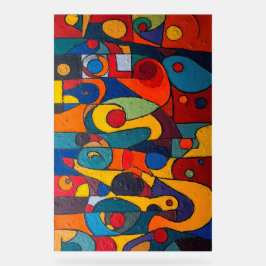 Colorcube 1 Farbiges Cubism Akryllisches Zeichen Acrylschild