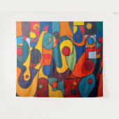 Colorcube 1 Farbiges Cubism Tapestory Wandteppich (Vorderseite (Horizontal))