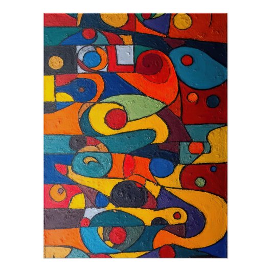 Colorcube 1 Farbiges Kubismus-Poster Poster (Vorderseite)