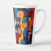 Colorcube 2 Farbenfroher Kubismus Latte Tasse (Rechts)