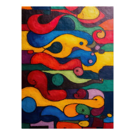 Colorcube 2 Farbiges Kubismus-Poster Poster