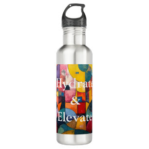 Colorcube 3 farbenfrohe kubistische Wasserflasche  Edelstahlflasche