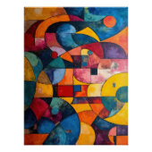 Colorcube 3 Farbiges Kubismus-Poster Poster (Vorderseite)