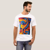 Colorcube 5 Farbiger Kubismus T-Shirt (Vorne ganz)