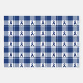 Colorectal Cancer Awareness Plaid Wrapping Paper Geschenkpapier Set (Vorderseite 3)