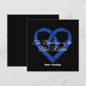 Colorectal Cancer Backbone Heart Blue Awareness  Einladung (Vorne/Hinten)