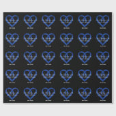 Colorectal Cancer Backbone Heart Blue Awareness  Geschenkpapier (Flach)