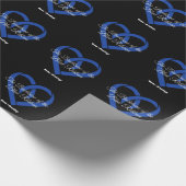 Colorectal Cancer Backbone Heart Blue Awareness  Geschenkpapier (Ecke)