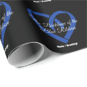 Colorectal Cancer Backbone Heart Blue Awareness  Geschenkpapier (Rolleneckpunkt)