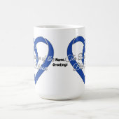 Colorectal Cancer Backbone Heart Blue Awareness  Kaffeetasse (Mittel)