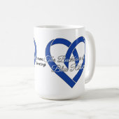 Colorectal Cancer Backbone Heart Blue Awareness  Kaffeetasse (VorderseiteRechts)