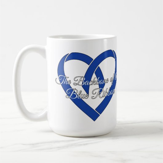Colorectal Cancer Backbone Heart Blue Awareness  Kaffeetasse (Links)