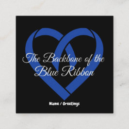 Colorectal Cancer Backbone Heart Blue Awareness  Quadratische Visitenkarte