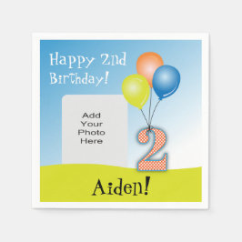 Colored Balloons Child's 2. Geburtstag Foto Serviette