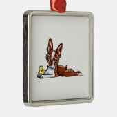 Colored Boston Terrier Ornament Aus Metall (Rechts)