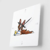 Colored Boston Terrier Quadratische Wanduhr (Winkel)