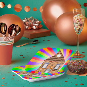 Colored Brick House Pappteller