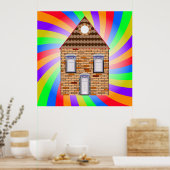 Colored Brick House Poster (Küche)