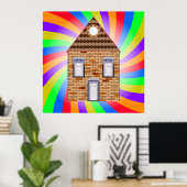 Colored Brick House Poster (Heimbüro)