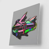 Colored cadillac quadratische wanduhr (Winkel)