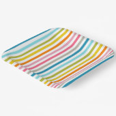 Colored Candy Stripes Pappteller (Gewinkelt)