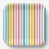 Colored Candy Stripes Pappteller (Vorderseite)