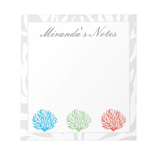 Colored coral reef notepad for home or office notizblock (Vorderseite)