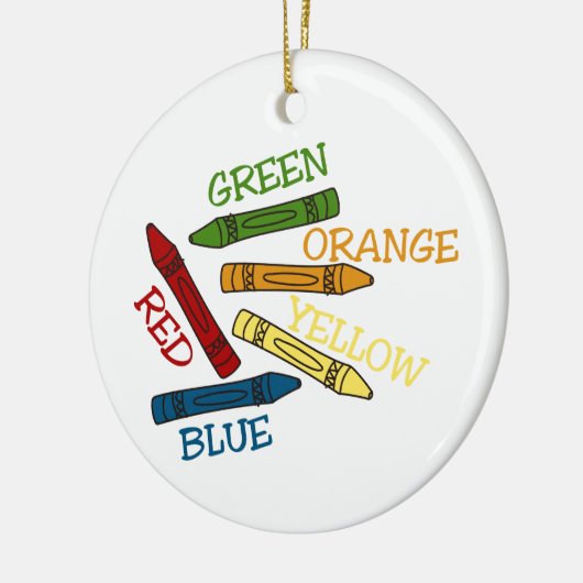 Colored Crayons Keramik Ornament (Links)