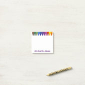 Colored Crayons Post-it Klebezettel (Auf Schreibtisch)