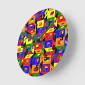 Colored Cubes Clock Runde Wanduhr (Winkel)