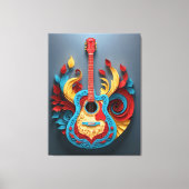 Colored Fantasy Guitar Leinwanddruck (Vorderseite)