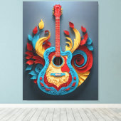 Colored Fantasy Guitar Leinwanddruck (Insitu (Holzboden))